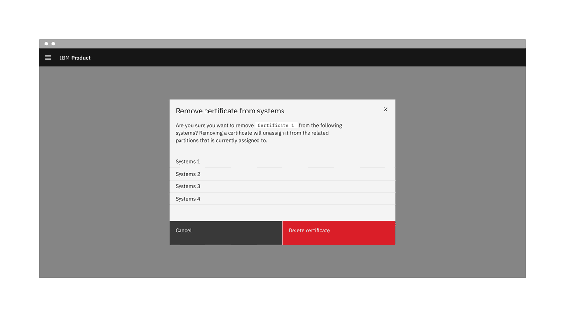 Danger button in the context of a product UI.