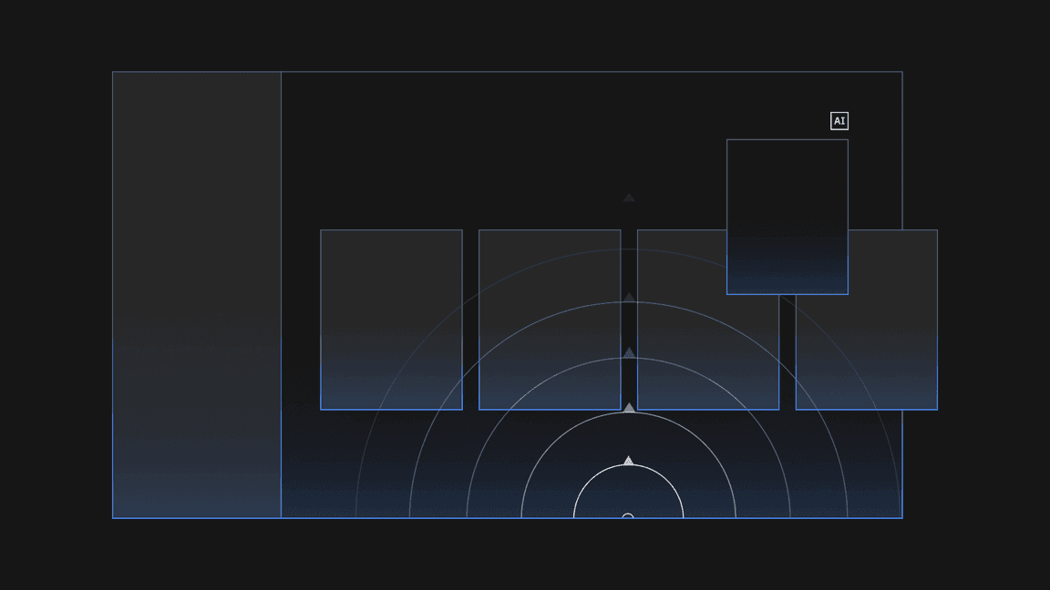 Dark mode UI example of the AI style elements