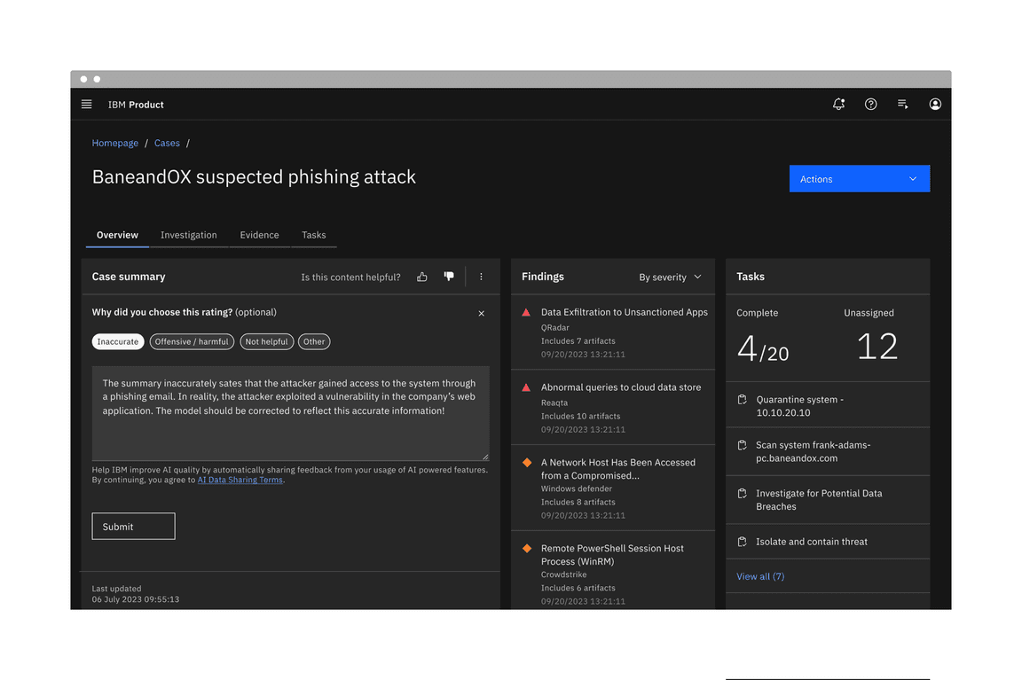 Selectable tags in the context of a product UI.