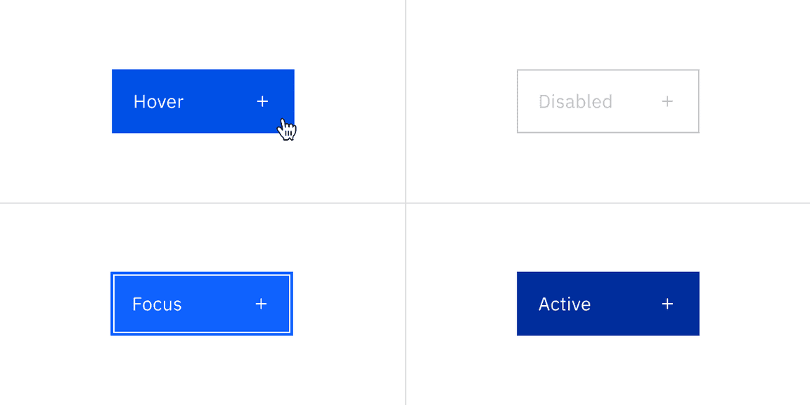 Tertiary button interactive states color