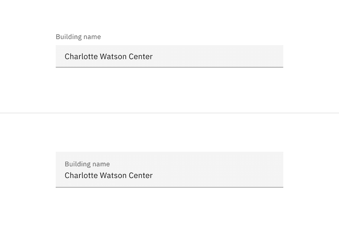 Enabled state for default and fluid component text field backgrounds.
